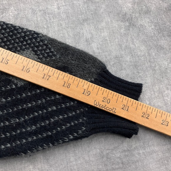 Vintage City Streets Cardigan Mens Large Black Geometric Grandpa Acrylic Wool - Picture 8 of 12